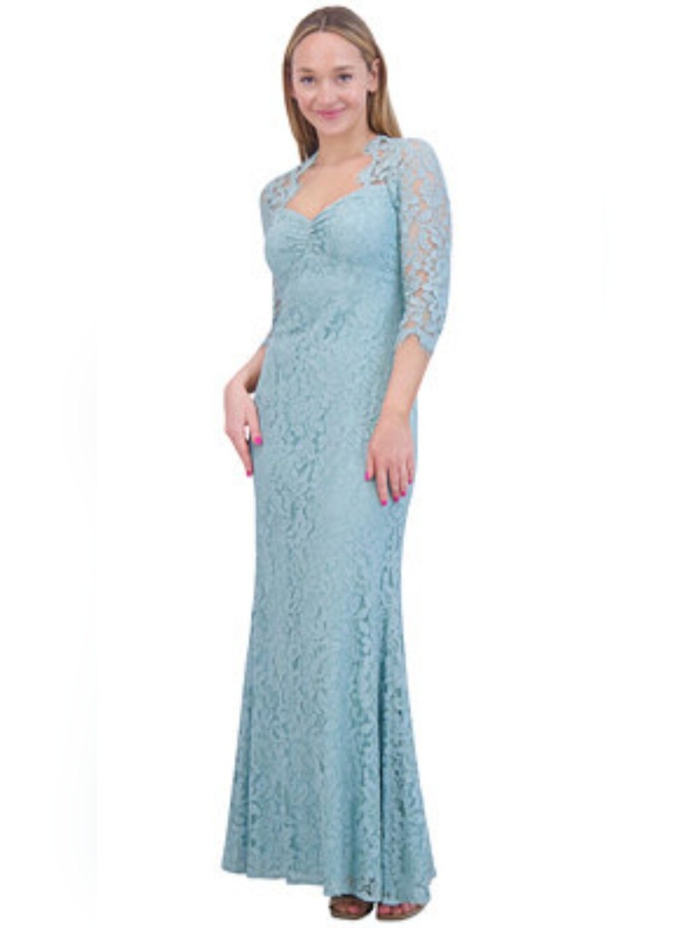 Eliza J Gown, NEW! Size 6, Tiffany Blue Lace, Mermaid
